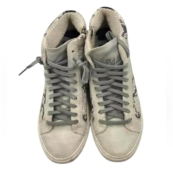 P448 leather mid top lace up sneakers women’s size 39 - Picture 5 of 7